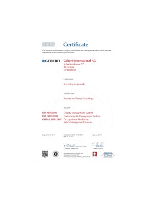 Certificado Geberit ISO 9001--14001-45001