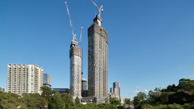 As duas 180 George Towers anunciam a densificação da conurbação de Sydney (© Michael Curwood & Adam Powell)