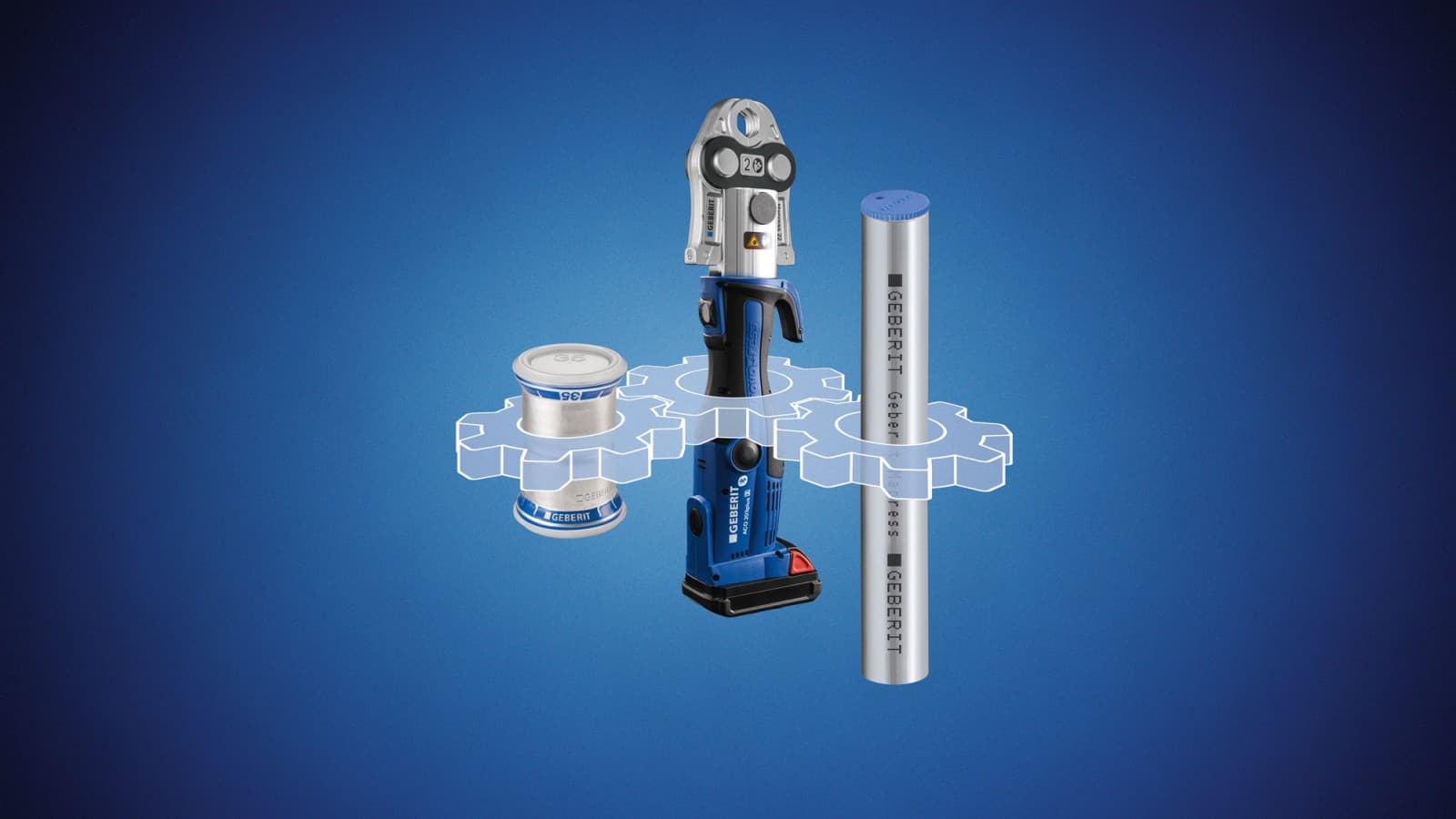 Compressão segura no sistema com acessórios de compressão, tubo de sistema e ferramenta de compressão Compressão segura no sistema com acessórios de compressão, tubo de sistema e ferramenta de compressão