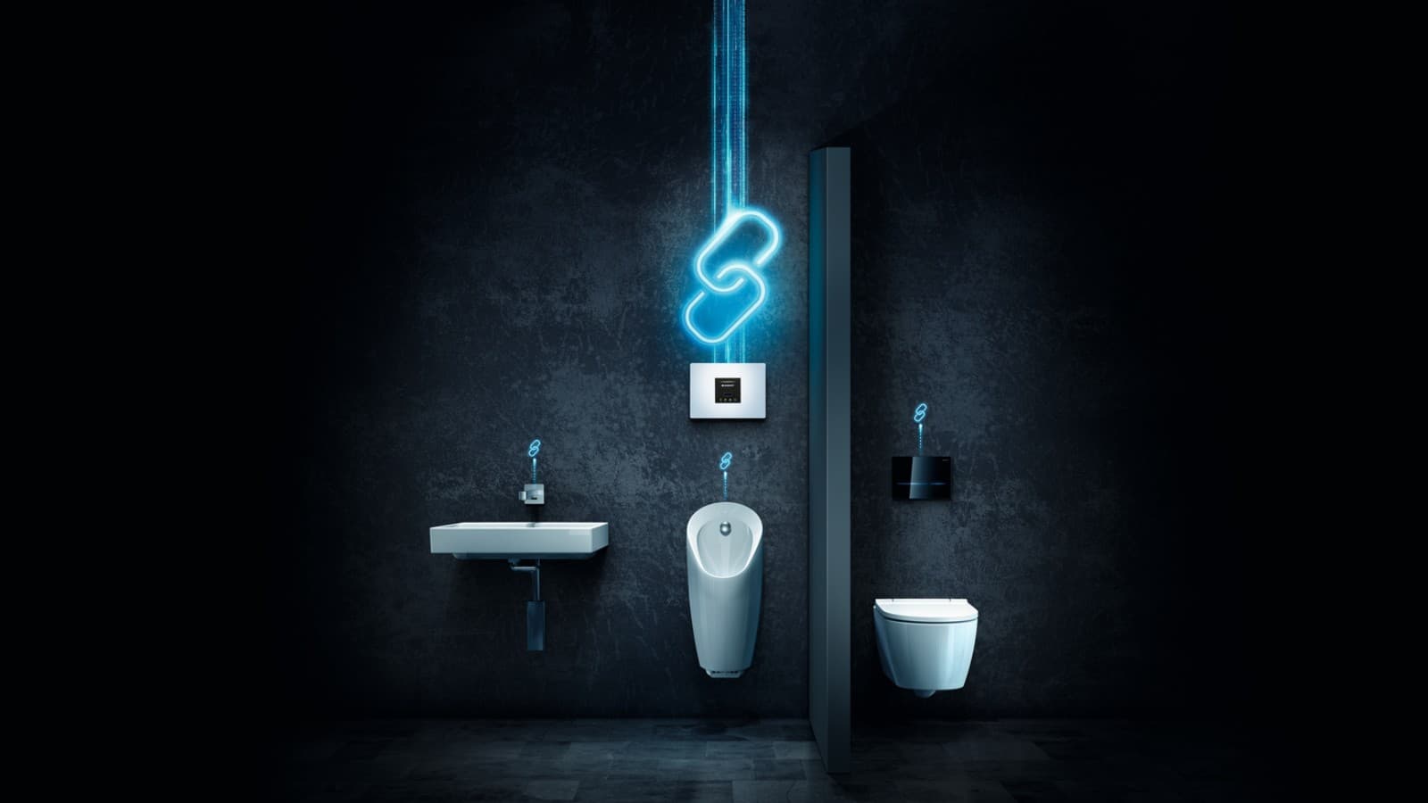 Funcionamento económico das divisões sanitárias com a Geberit Connect Funcionamento económico das divisões sanitárias com a Geberit Connect