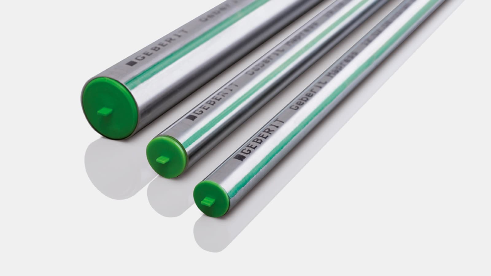 A linha característica verde identifica o tubo Geberit Mapress Aço inox CrMoTi A linha característica verde identifica o tubo Geberit Mapress Aço inox CrMoTi
