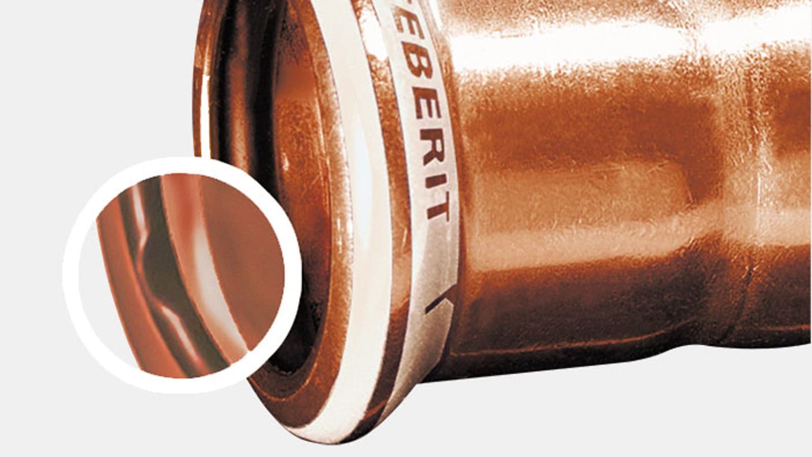 Acessório Geberit Mapress Cobre com indicador de compressão branco e O-ring preto Acessório Geberit Mapress Cobre com indicador de compressão branco e O-ring preto