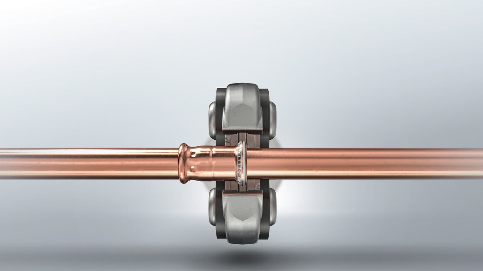 Acessório Geberit Mapress Cobre com indicadores de compressão brancos Acessório Geberit Mapress Cobre com indicadores de compressão brancos